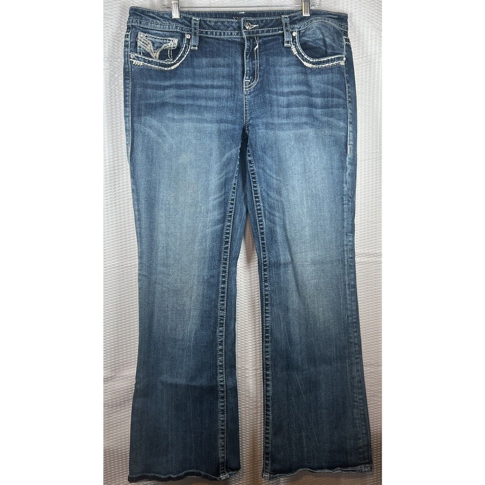 Vigoss Womens Chelsea Boot Cut Blue Jeans Size 40x31 Heritage Fit 15/16 Flare